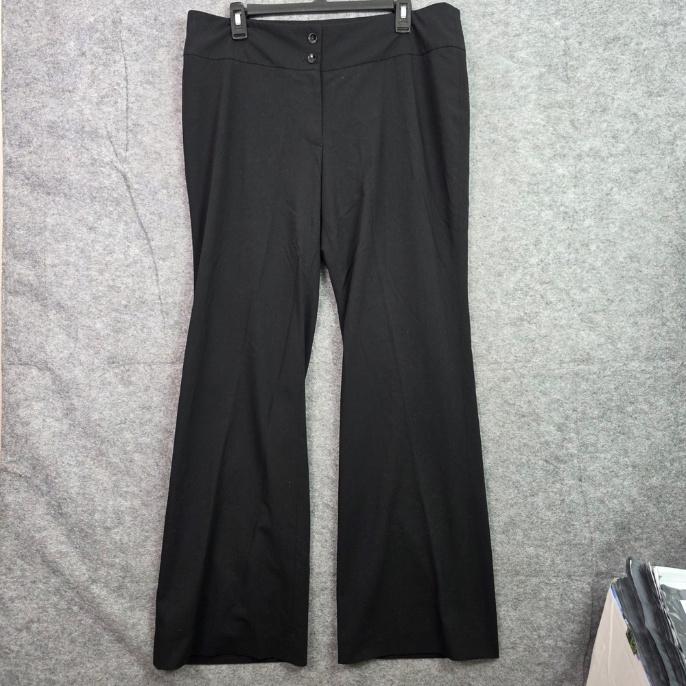 Evan-Picone Essentials Black Stretch Dress Pants Women 14 Wide Leg Trousers